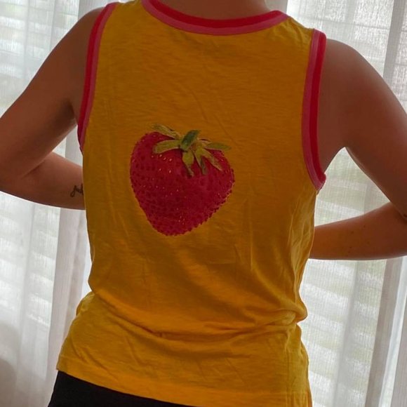 Edie Parker "Weekend Special" strawberry tank NWOT - Picture 3 of 3